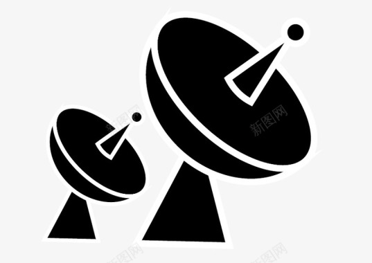 两个稻穗信号塔图形矢量图图标图标