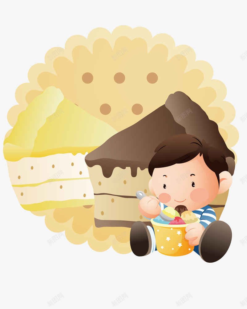 吃东西的小孩png免抠素材_88icon https://88icon.com 卡通 吃东西的孩子 点心 面包 食品 食物