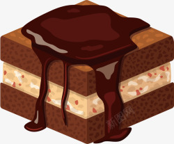 美味巧克力卡通蛋糕矢量图高清图片