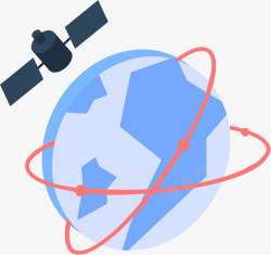 卫星信号立体插画25D地球卫星图标矢量图高清图片