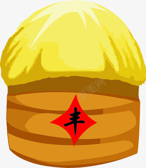 卡通黄色粮仓png免抠素材_88icon https://88icon.com PNG 丰收 卡通 粮仓 黄色