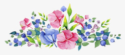 手绘水彩小清新花朵边框素材