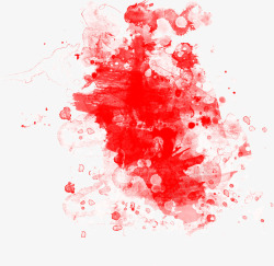 喷溅红色墨迹素材