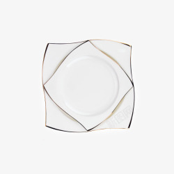 金边的盘子日式骨瓷餐具白色西餐具高清图片