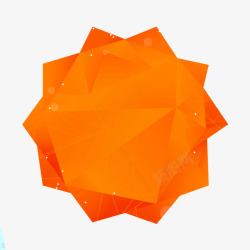 橙色简约多边形不规则图形素材