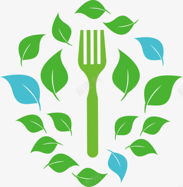 水彩树叶矢量叶子中式餐饮logo矢量图图标图标