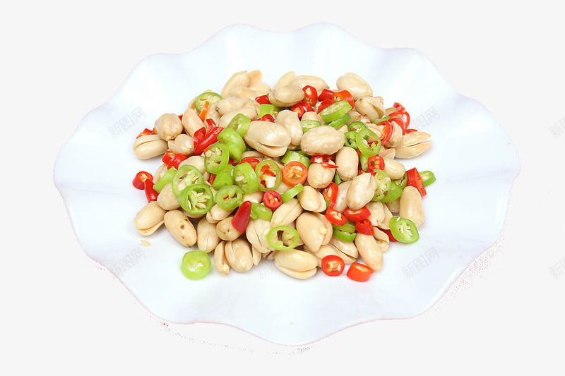 双椒拌花生png免抠素材_88icon https://88icon.com 中华美食 传统美食 农家菜 家常菜 美味熟菜 花生米 餐饮美食