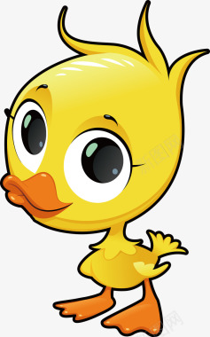 大嘴鸭卡通可爱黄色鸭子图标矢量图图标