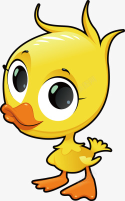 卡通黄鸭卡通可爱黄色鸭子图标矢量图高清图片