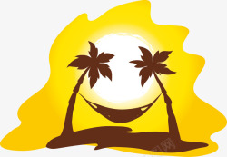 旅游国标椰子夕阳矢量图高清图片