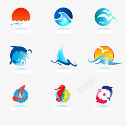 海洋图标海洋LOGO矢量图图标高清图片