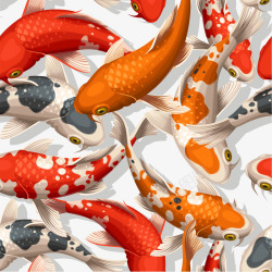 红色鲤鱼装饰矢量图素材