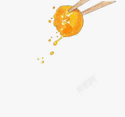 流沙蛋黄手绘手绘黄色咸鸭蛋黄高清图片