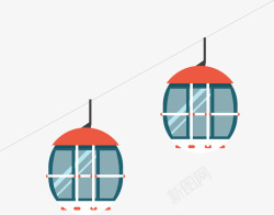 卡通缆车手绘缆车矢量图图标高清图片