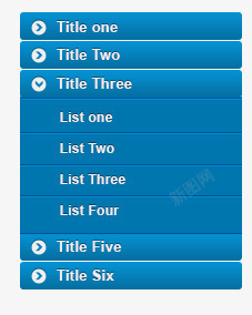 蓝色UI下拉菜单素材