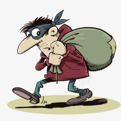 紧张的小偷素材