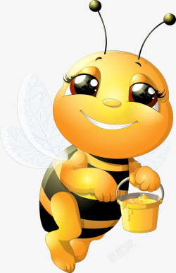 黄色蜜蜂可爱手绘素材