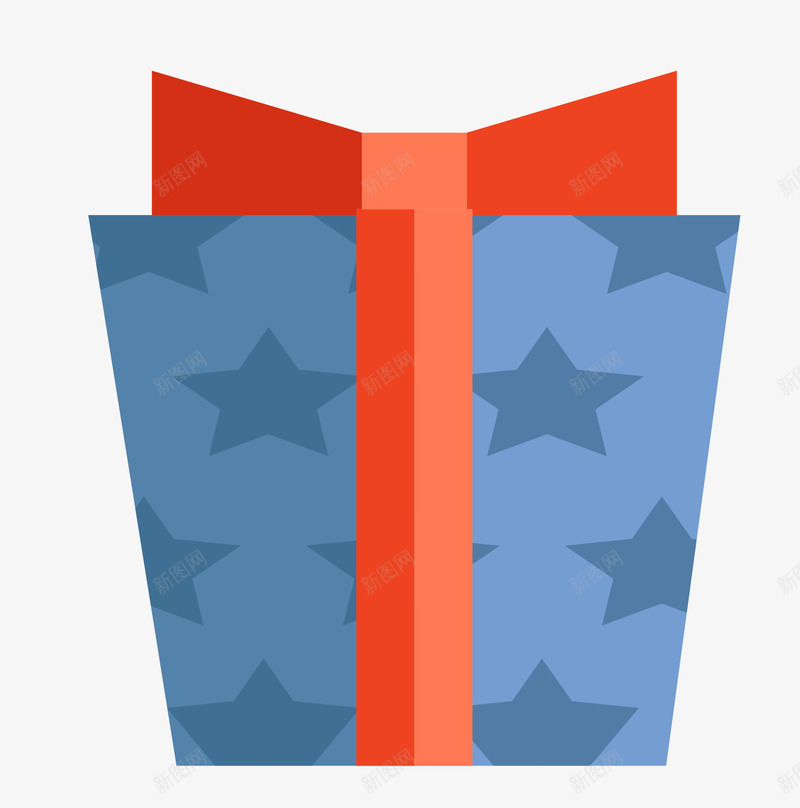 卡通蓝色星星礼物盒png免抠素材_88icon https://88icon.com AI格式 丝带 彩色 扁平礼盒 礼包 礼品盒 礼物 礼盒 礼盒矢量图 节日 蝴蝶结 见面礼