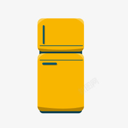 黄色车载冰箱黄色电冰箱电器卡通高清图片