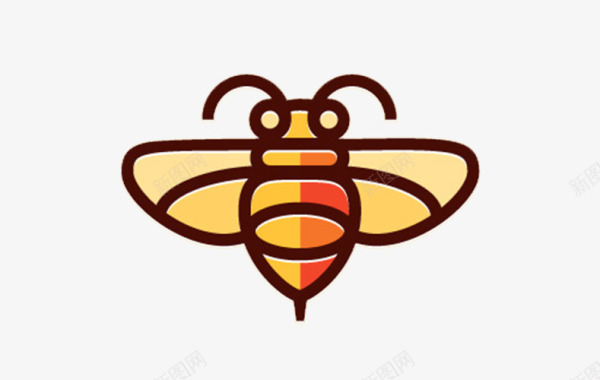 高端大气卡通黄红蜜蜂图标图标
