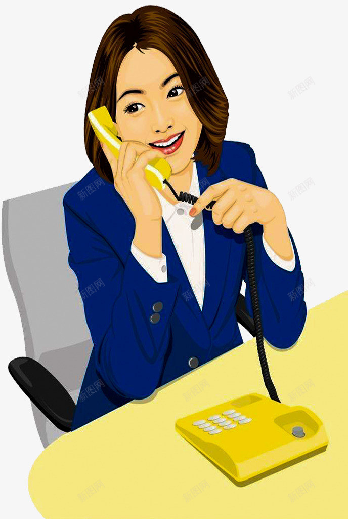 女士接听电话png免抠素材_88icon https://88icon.com 听电话 打电话 拨打电话 接听商务电话 白领听电话 白领女士听电话