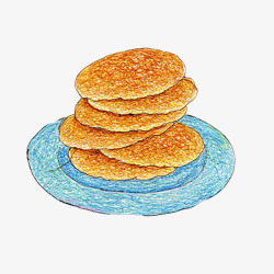 充饥食物酥饼手绘画片高清图片