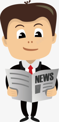 商业报纸商务人物矢量图高清图片