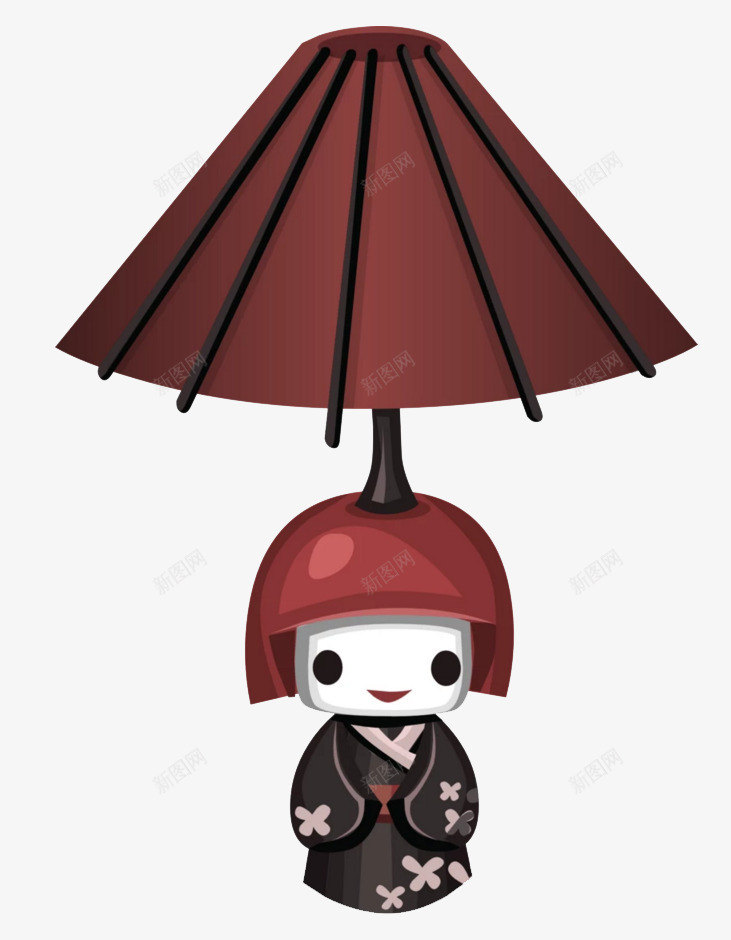 卡通和服娃娃雨伞png免抠素材_88icon https://88icon.com 可爱 和服娃娃卡通 日式 雨伞