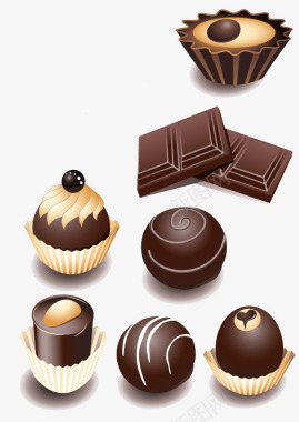 卡通食物素描巧克力图标图标