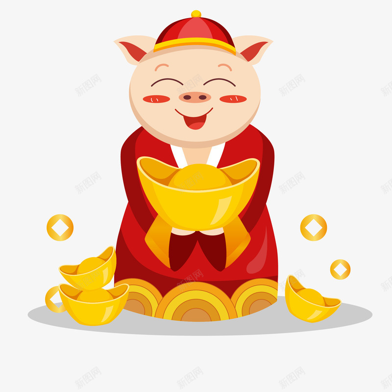 手捧金元宝的小猪png免抠素材_88icon https://88icon.com 2019 农历新年 小猪 新年好 新年快乐 无背景 过年好 金元宝 金猪