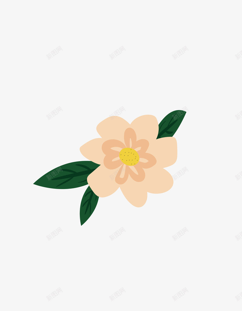 简笔画花朵绿叶png免抠素材_88icon https://88icon.com 可爱 小清新 简笔 花朵