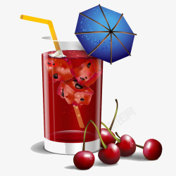 樱桃与果汁素材