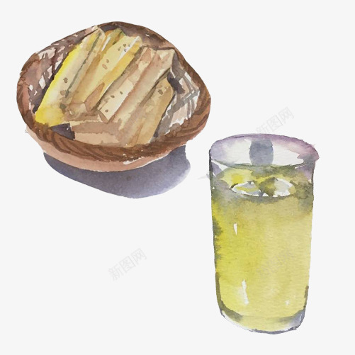 零食饮料手绘画片png免抠素材_88icon https://88icon.com 手绘食物 果汁 水彩画 饼干