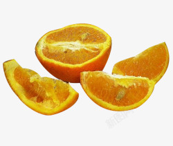 一个切好的柳橙素材