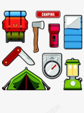 旅游露营用品图标图标