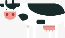 手绘清新奶牛装饰插画矢量图素材