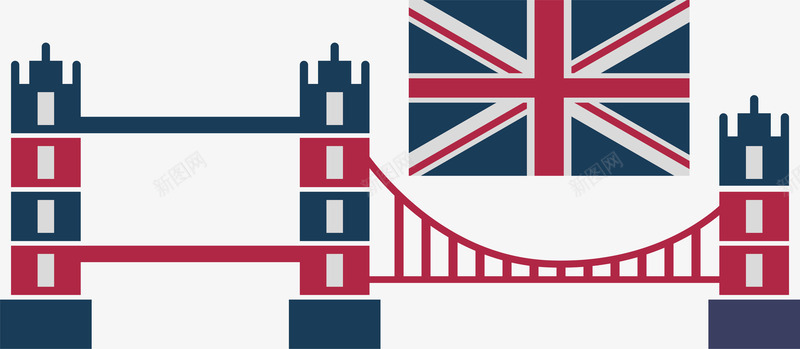 旅游不规则图形英国旅游英国国旗莱茵图标图标