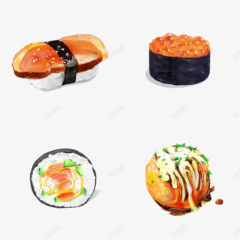 2017日式料理寿司与汉堡png免抠素材_88icon https://88icon.com 2017 寿司 料理 汉堡 食物