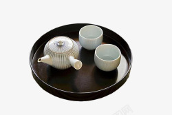 日本茶道茶盘子里的日式茶高清图片