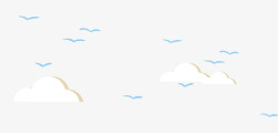 可爱燕子唯美精美卡通可爱燕子飞鸟白云装高清图片