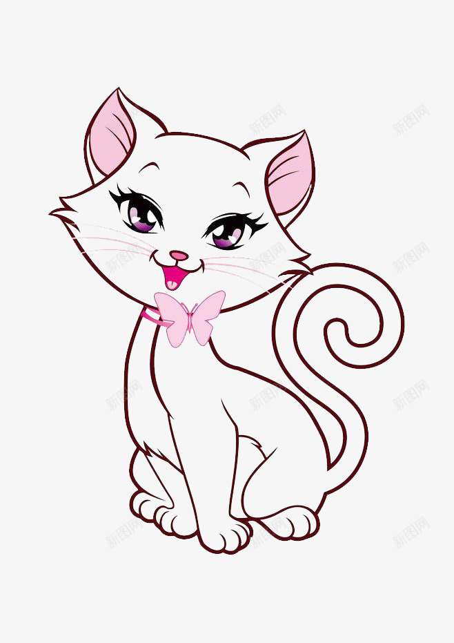 粉色的猫咪psd免抠素材_88icon https://88icon.com png图形 png装饰 动物 卡通 宠物 猫咪 装饰