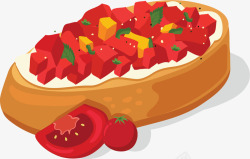 饭前小食番茄沙拉卡通风格开胃菜矢量图高清图片