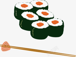 日式寿司和筷子矢量图素材