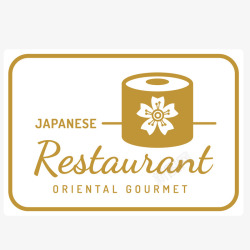 日式料理寿司标签矢量图素材