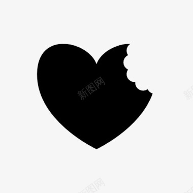 heart被咬了一口的心图标图标