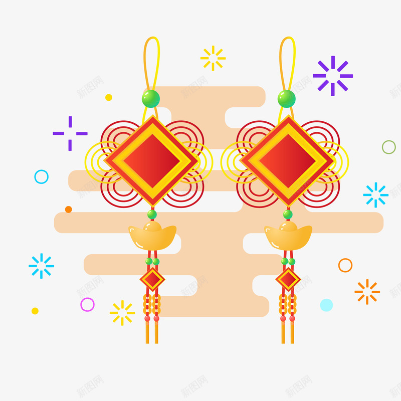 新年中国结挂饰无背景png免抠素材_88icon https://88icon.com 2019 中国结 中国风 农历新年 卡通 复古 挂饰 新年 猪年 装饰