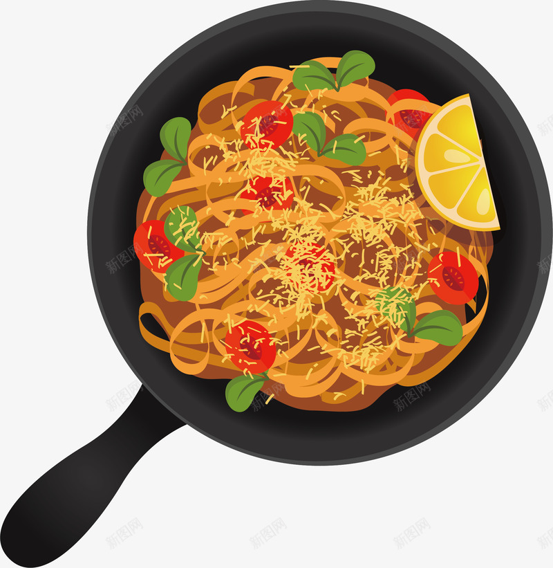 美食png免抠素材_88icon https://88icon.com 卡通 叶子 手绘 水彩 美食 西红柿 面条 面食 食物