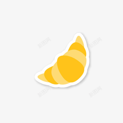 卡通牛角包png免抠素材_88icon https://88icon.com png图片 免费png 手绘 糕点 面点 食物 黄色