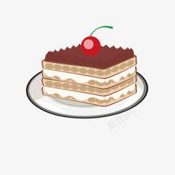 中式甜品卡通千层蛋糕矢量图高清图片