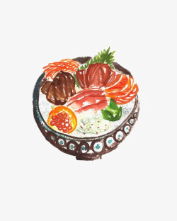 手绘日式美食素材